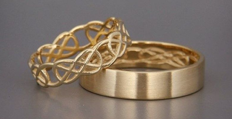 свадебные кольца с плетением