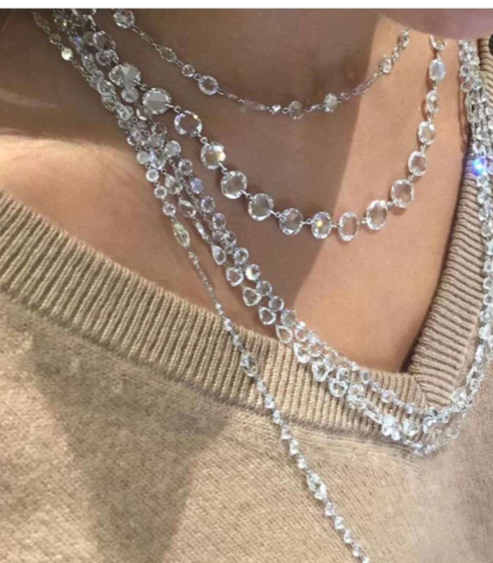 Многослойные ожерелья с бриллиантами огранки "роза" от Fred Leighton