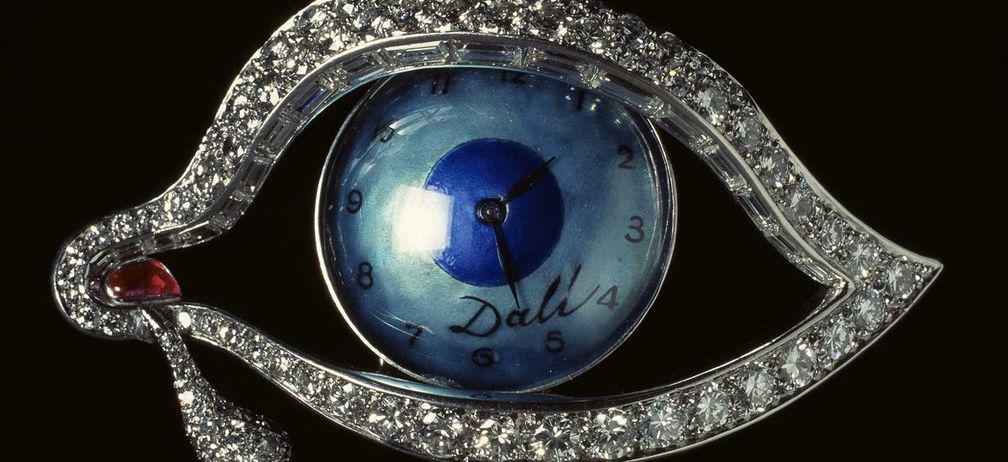 Часы Eye of Time из голубой эмали и платины с рубином и бриллиантами