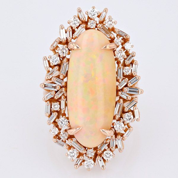Кольцо от Suzanne Kalan из розового золота с опалом и бриллиантами
