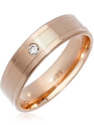 обручальное кольцо с камнем