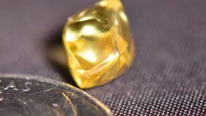 Посетителем парка «Кратер алмазов» найден крупный желтый алмаз