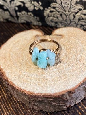 кольцо с голубым камнем