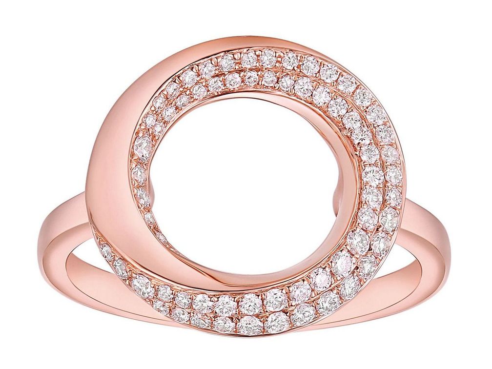 Кольцо Circle Slim из розового золота с бриллиантами от Vedantti