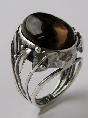 серебряное кольцо с раухтопазом