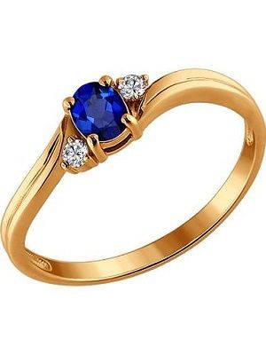 кольцо с сапфиром и бриллиантами