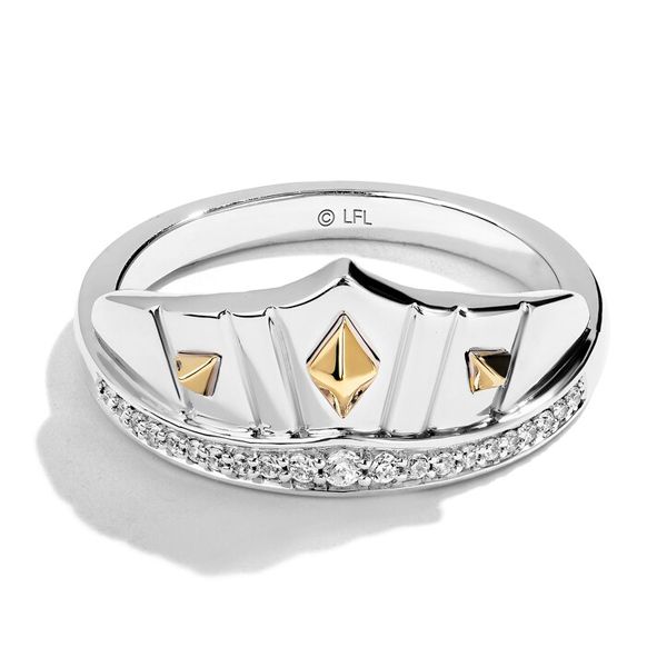 Серебряное кольцо Star Wars Ahsoka Tano с бриллиантами и желтым золотом 10 карат