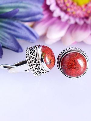 запонки с яшмой