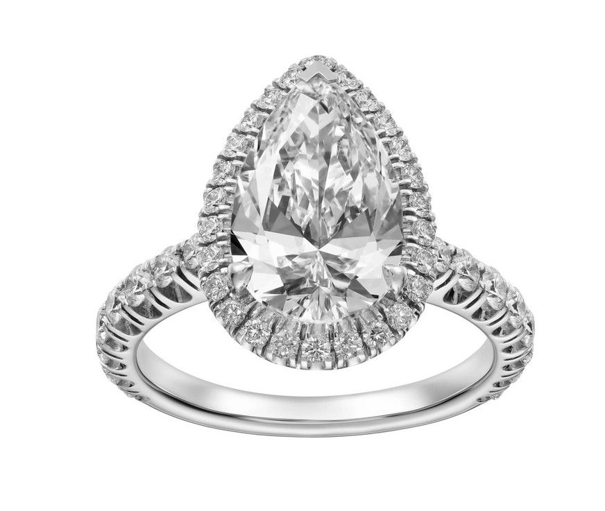 Обручальное кольцо Destinée Solitaire от Cartier с драгоценным камнем в виде капли