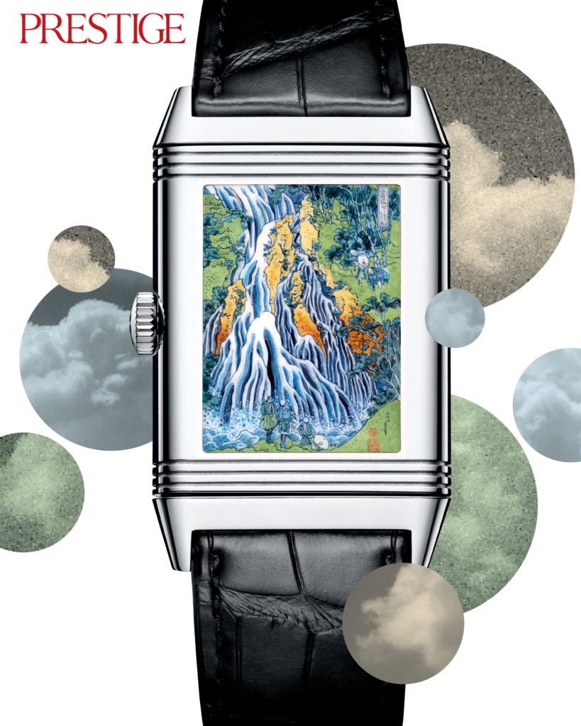 Часы Reverso Tribute Enamel с гравюрой Хокусая «Водопад Кирифури» от Jaeger-LeCoultre