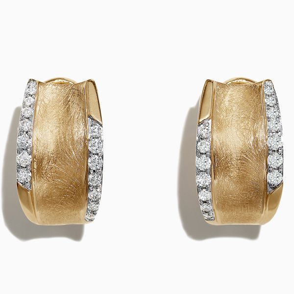 Серьги-кольца от Effy Jewelry из 14-каратного желтого золота с бриллиантами