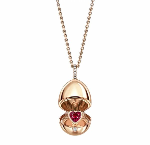 Медальон Essence Rose Gold Ruby Heart Surprise от Fabergé