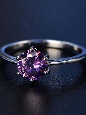 кольцо с аметистом