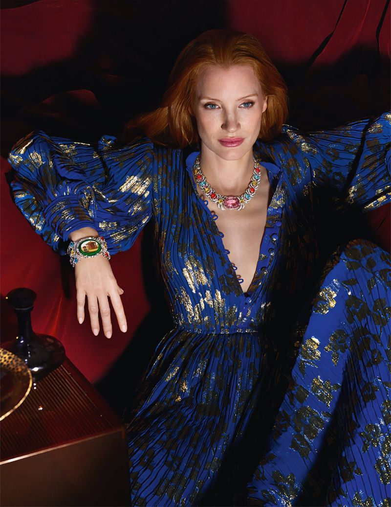 Джессика Честейн в рекламной кампании Gucci high jewelry