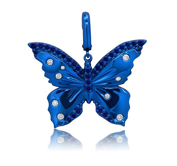 Подвеска Blue Morpho Butterfly Icon из 14-каратного золота и синего родия с бриллиантами