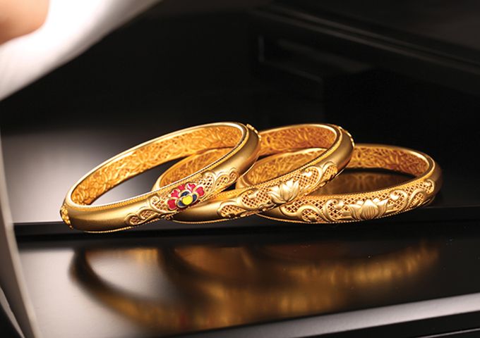 Золотые браслеты из пекинского торгового центра Guohua