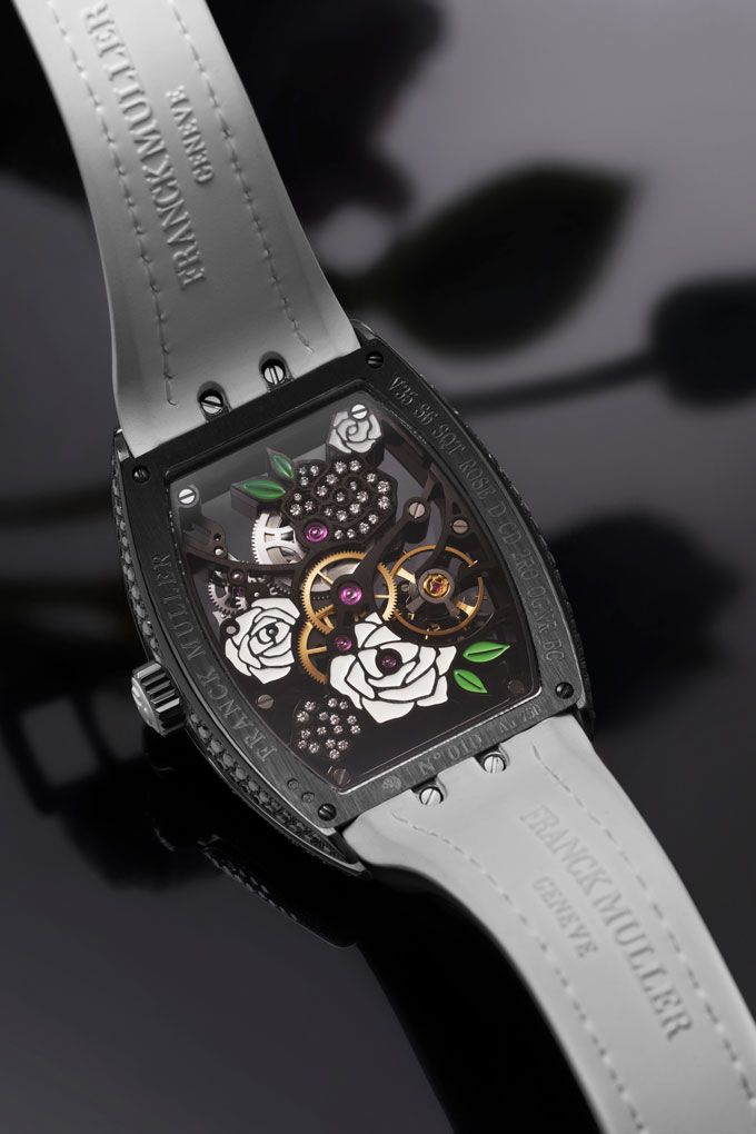 Изящная задняя крышка часов Vanguard Rose Skeleton от Franck Muller