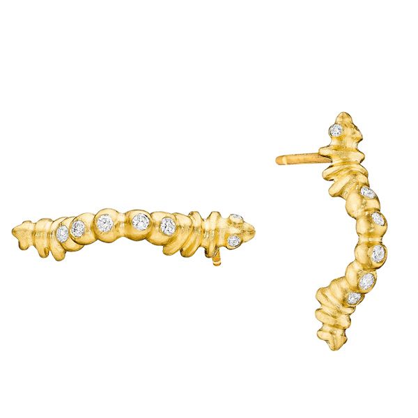 Серьги-гвоздики Caterpillar от Susan Gordon Jewelry