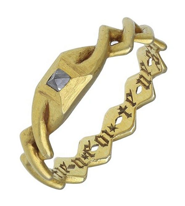Средневековое обручальное кольцо, конец 1300-х годов