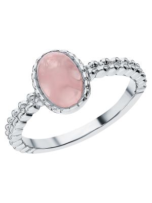 кольцо с розовым кварцем