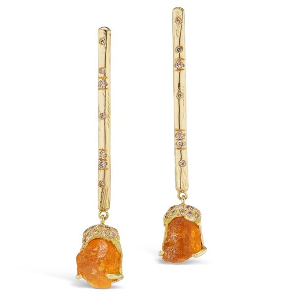 Серьги Hamisi от Debra Navarro из переработанного 18-каратного желтого золота со спессартином и бриллиантами