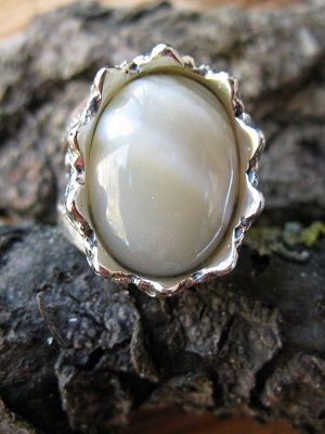 кольцо с агатом 