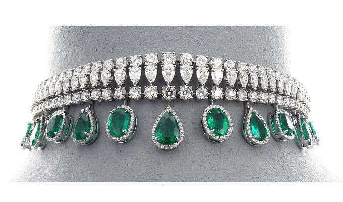 Изумрудно-бриллиантовое колье от KGK Group