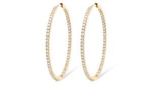 Серьги-кольца с выращенными в лаборатории бриллиантами