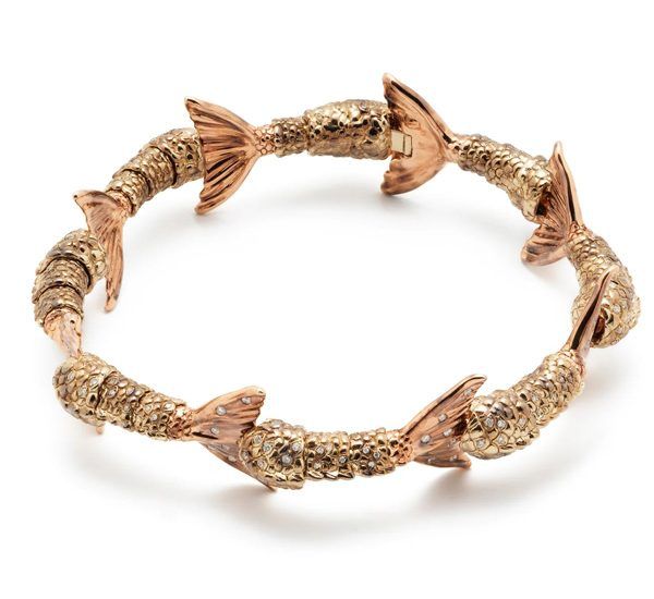 Браслет Mermaid Tails из 18-каратного белого и розового золота с коричневыми и белыми бриллиантами Браслет Mermaid Tails из 18-каратного белого и розового золота с коричневыми и белыми бриллиантами