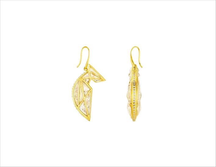 Серьги из золота и кварца Серьги из золота и кварца