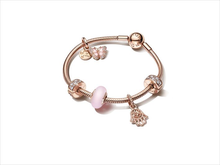 Браслет с покрытием из розового золота 14 карат Браслет с покрытием из розового золота 14 карат