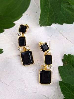 Серьги с черными кораллами