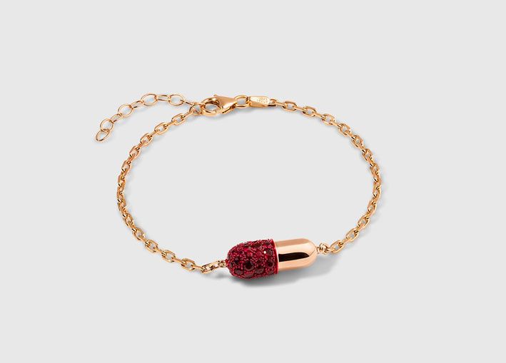 Браслет с подвеской из 18-каратного золота и рубинов