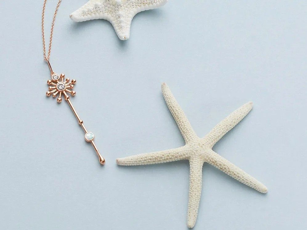 Подвеска Light Wand от Rosēate из 18-каратного розового золота с белым перламутром и выращенными в лаборатории бриллиантами