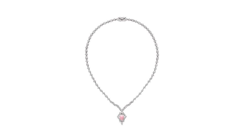 Ожерелье от Mikimoto из 18-каратного белого золота с бриллиантами и культивированной жемчужиной конк весом 3,24 карата