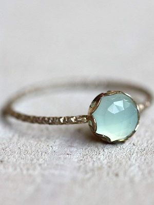 кольцо с голубым халцедоном