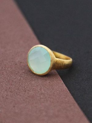 кольцо с голубым халцедоном