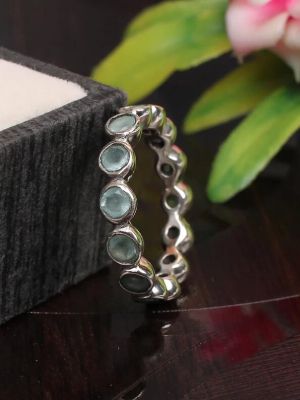 кольцо с голубыми халцедонами