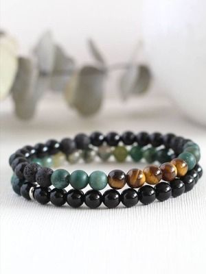 Мужской браслет с агатом