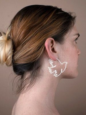 серьги с голубем