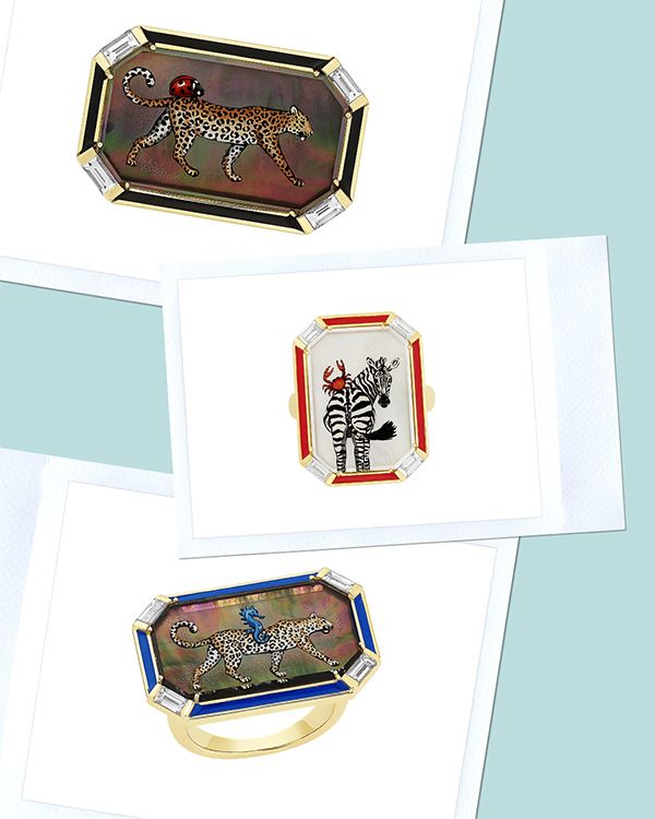 Сверху: кольцо Shopping Time; кольцо Something Red; кольцо Beach Party 