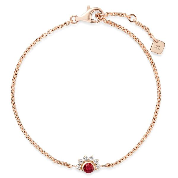 Браслет от Nouvel Heritage из 18-каратного розового золота с красной шпинелью и бриллиантами