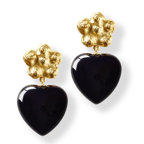 Серьги Dolce Vita от Elhanati из 18-каратного желтого золота с черной шпинелью