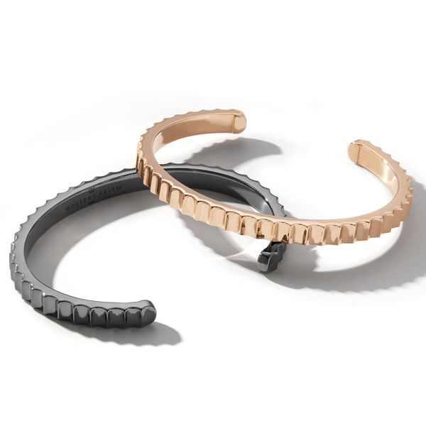 Браслет-манжета Clive II из серебра 925 пробы с черным родием и 18-каратного розового золота 