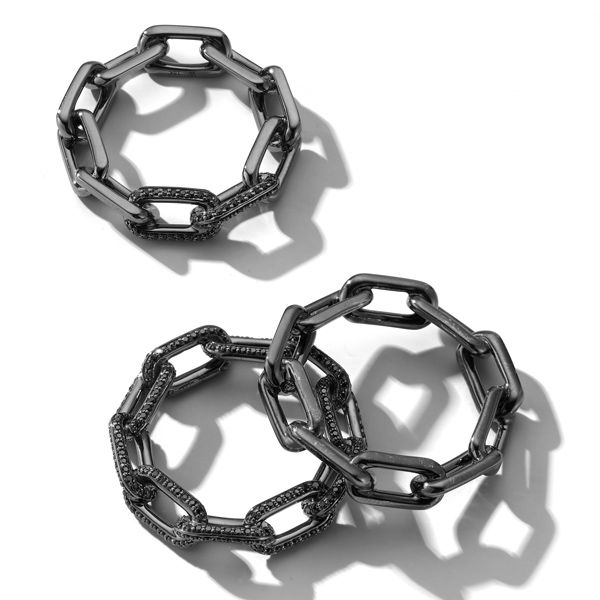 Кольца Saxon из 18-каратного черного золота с черными бриллиантами или стерлингового серебра с черным родием 