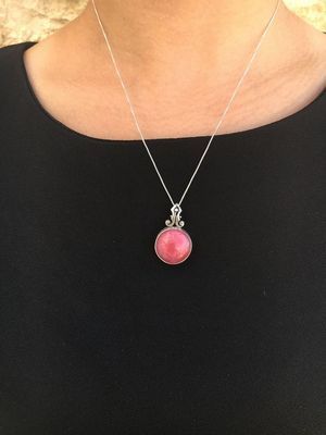 подвеска с родохрозитом