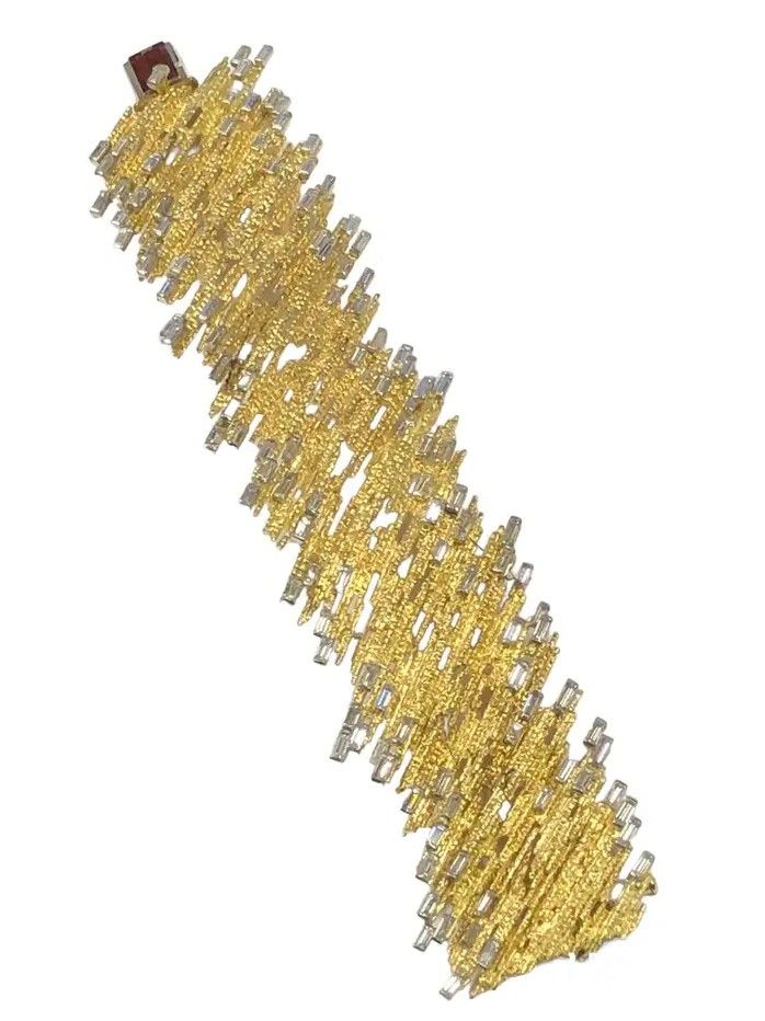 Браслет Эндрю Грима в стиле модерн из желтого золота и бриллиантов, 1960-е годы