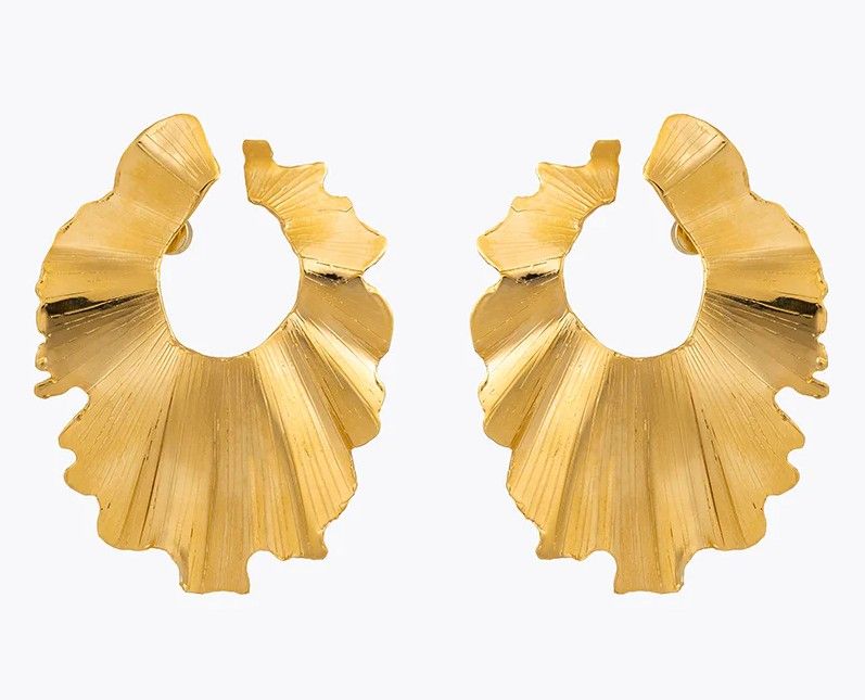 Серьги Palm Leaf от Christina Caruso из латуни с позолотой 14 карат Серьги Palm Leaf от Christina Caruso из латуни с позолотой 14 карат