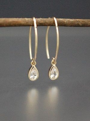 Серьги-капли с бриллиантами