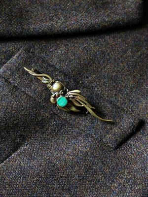 Брошь с малахитом